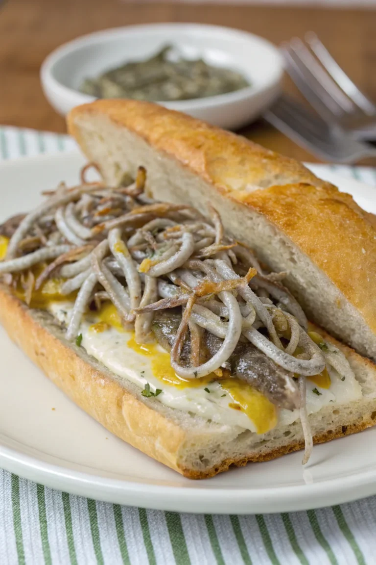 A delicious plate of montadito de gulas con alioli