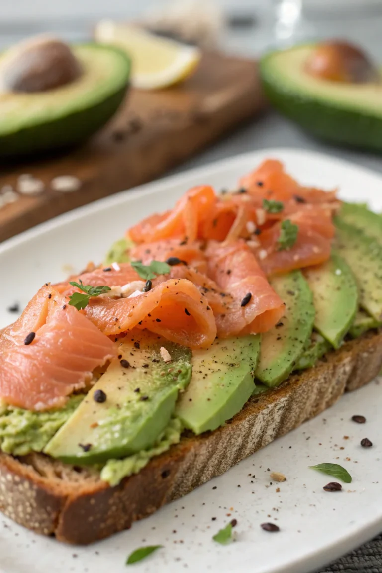 A delicious plate of tosta de aguacate y salmón ahumado