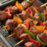 A delicious plate of receta de pinchos morunos caseros