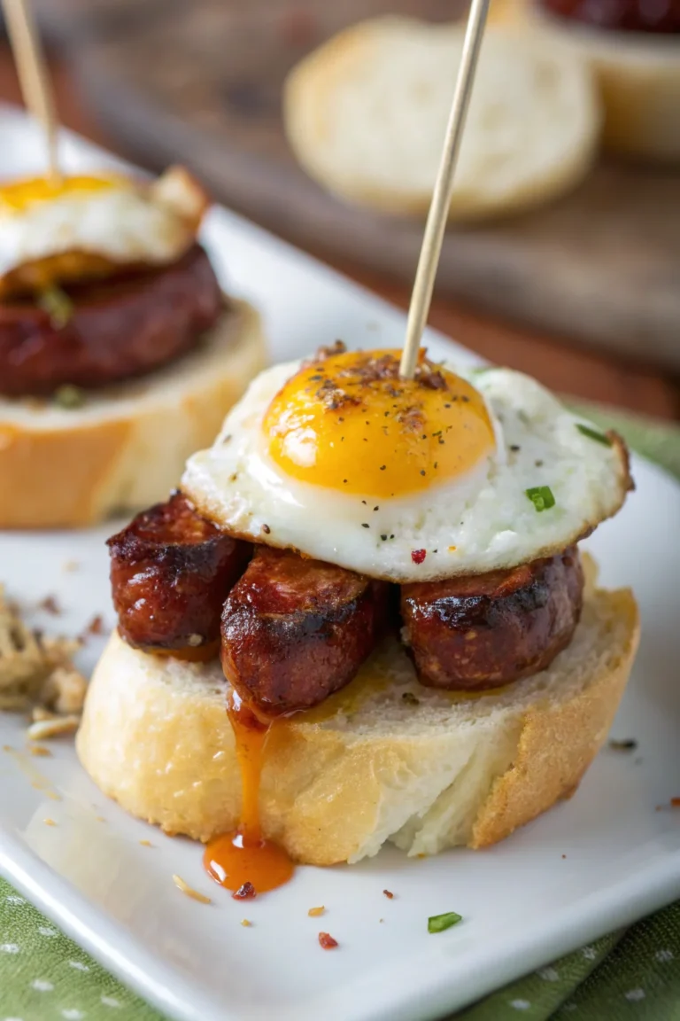 A delicious plate of pincho de chistorra con huevo de codorniz